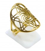 Bague Inox Plaquée Or Spirale