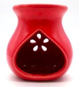 Brûleur Huile Céramique Ajouré Rouge 9cm