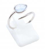 Bague Argent 925 Plaquée Platine 'Serpent Argenté' Aigue-Marine