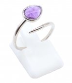 Bague Argent 925 Plaquée Platine 'Serpent Argenté' Améthyste