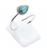 Bague Argent 925 Plaquée Platine 'Serpent Argenté' Agate Mousse
