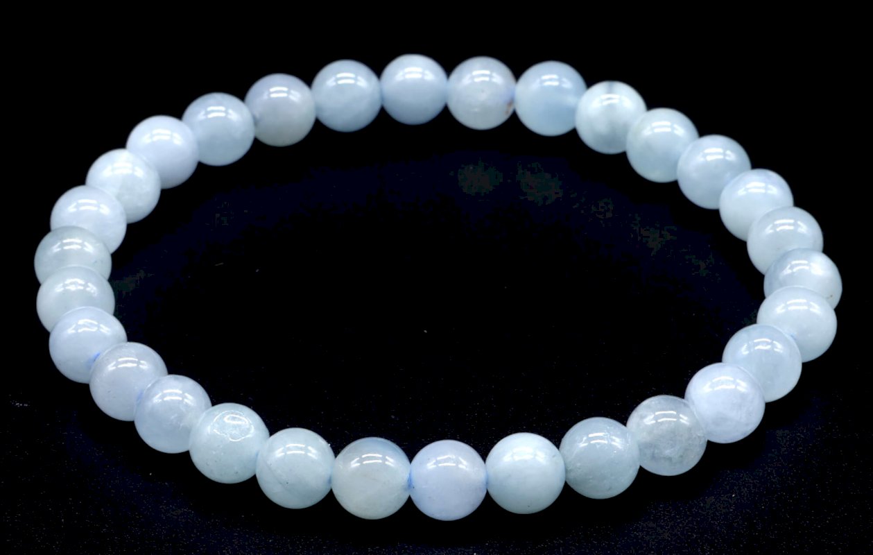 Bracelet Aigue-Marine 'AA' • Perles 6mm