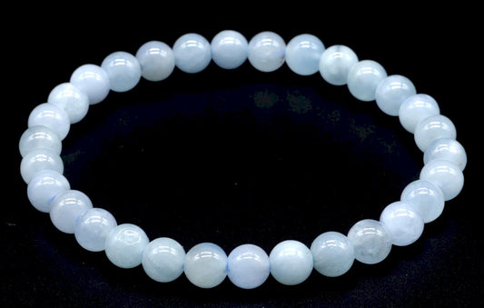 Bracelet Aigue-Marine 'AA' • Perles 6mm