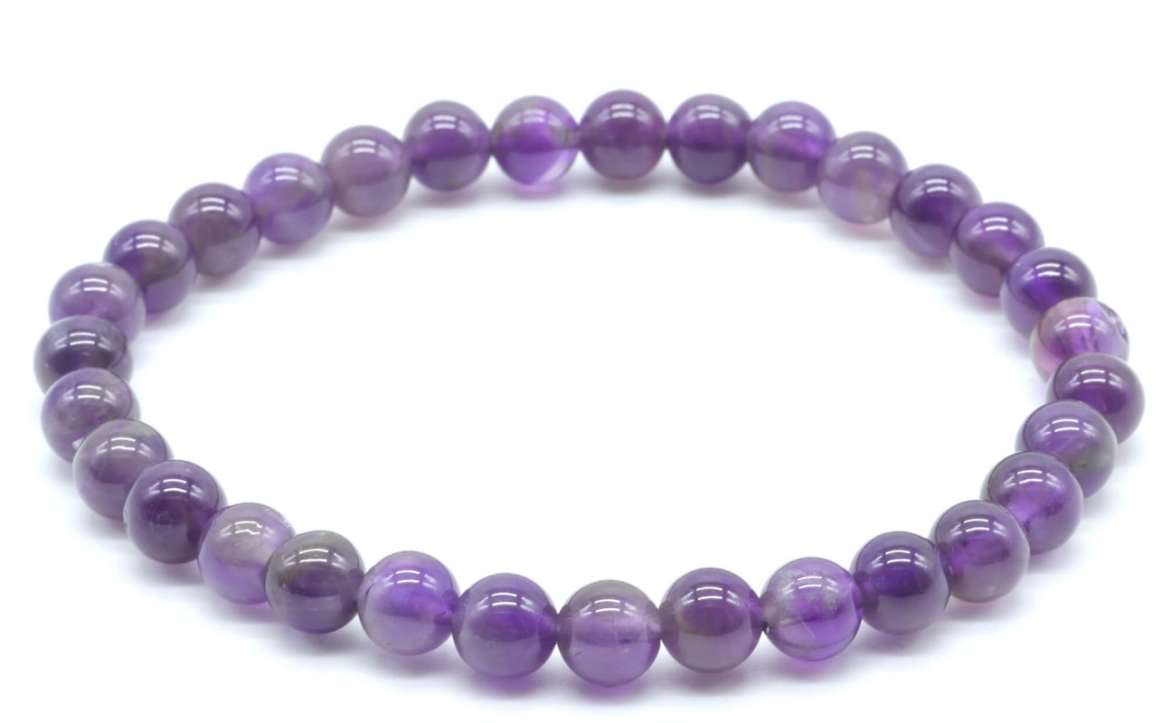 Bracelet Améthyste 'Dark' • Perles 6mm