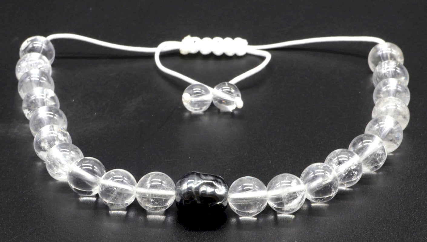 Bracelet Ajustable Cristal de Roche • Perles 8mm