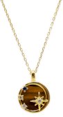 Collier Argent 925 Plaqué Or Œil de Tigre Extra