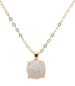 Collier Argent 925 Plaqué Or Pierre de Lune Extra