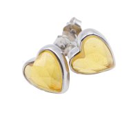 Boucles d'Oreilles Argent 925 Citrine Cœur