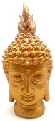 Statue Résine Tête de Bouddha Or 28cm