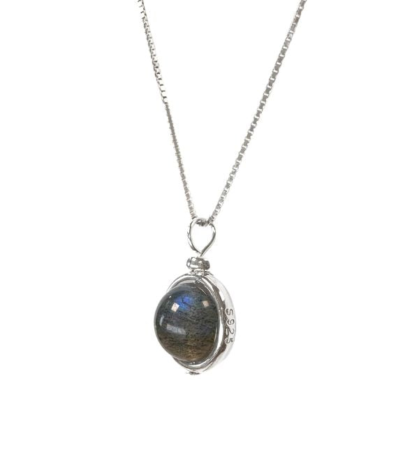 Collier Argent 925 — Pendentif Boule Labradorite AA 10mm