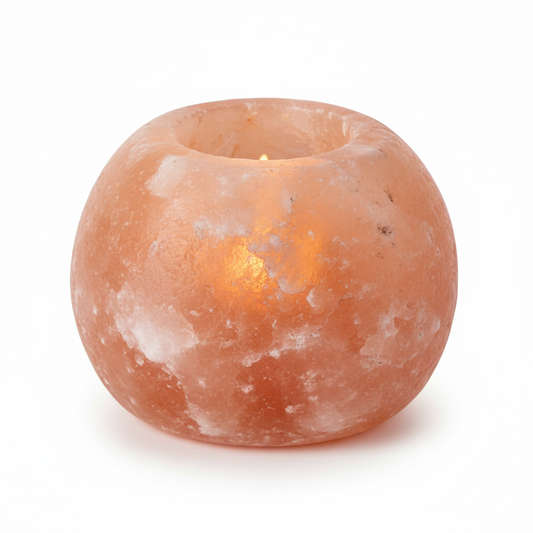 Bougeoir en Cristal de Sel Naturel Arrondi 1kg