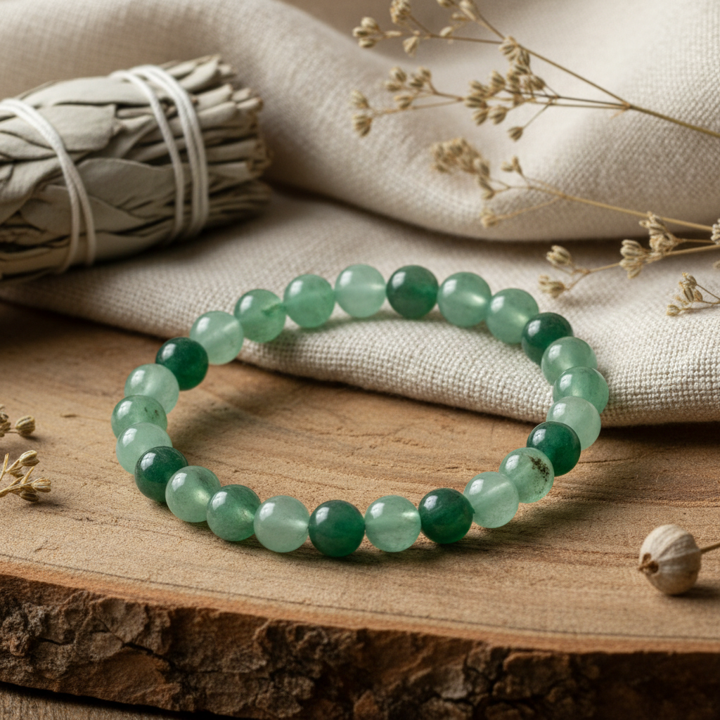 Bracelet Aventurine Verte perles 6mm