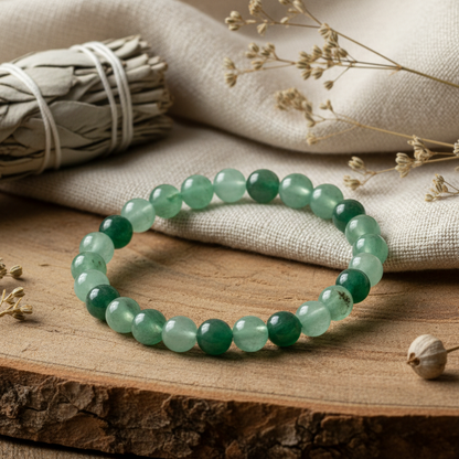 Bracelet Aventurine Verte perles 6mm
