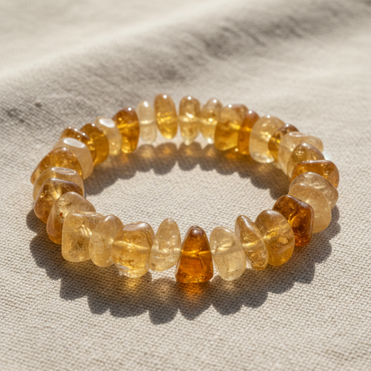 Bracelet Baroque Citrine naturelle 'A'