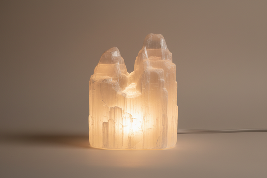 Lampe Sélénite Montagne Double 20cm