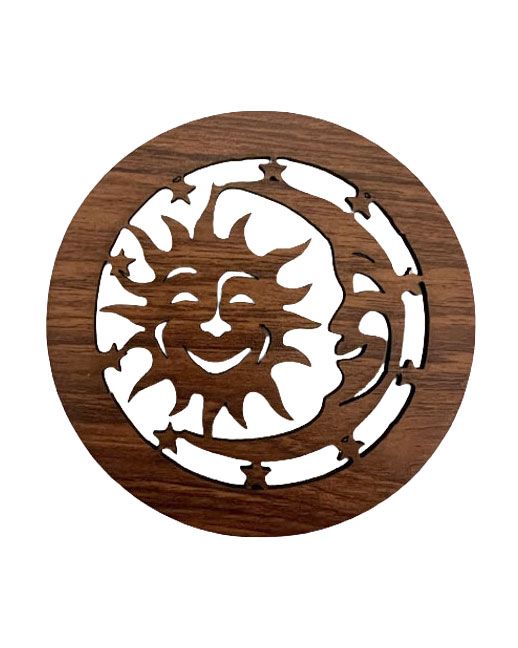 Panneau Soleil & Lune Souriant 9cm – Accessoire pour Lampe de Sel USB