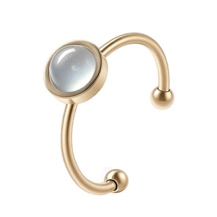 Bague Aigue Marine – acier inoxydable doré